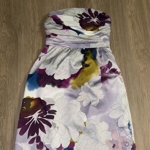 The Limited‎ Lavender and Pink Strapless Dress